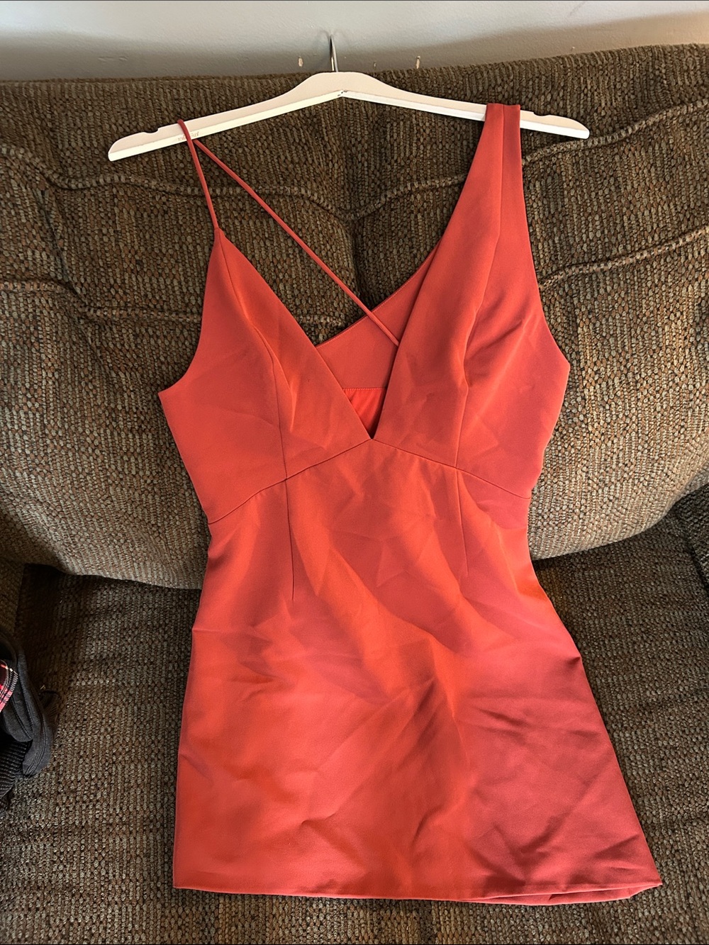 NBD Asymmetrical Rust Orange Mini Dress